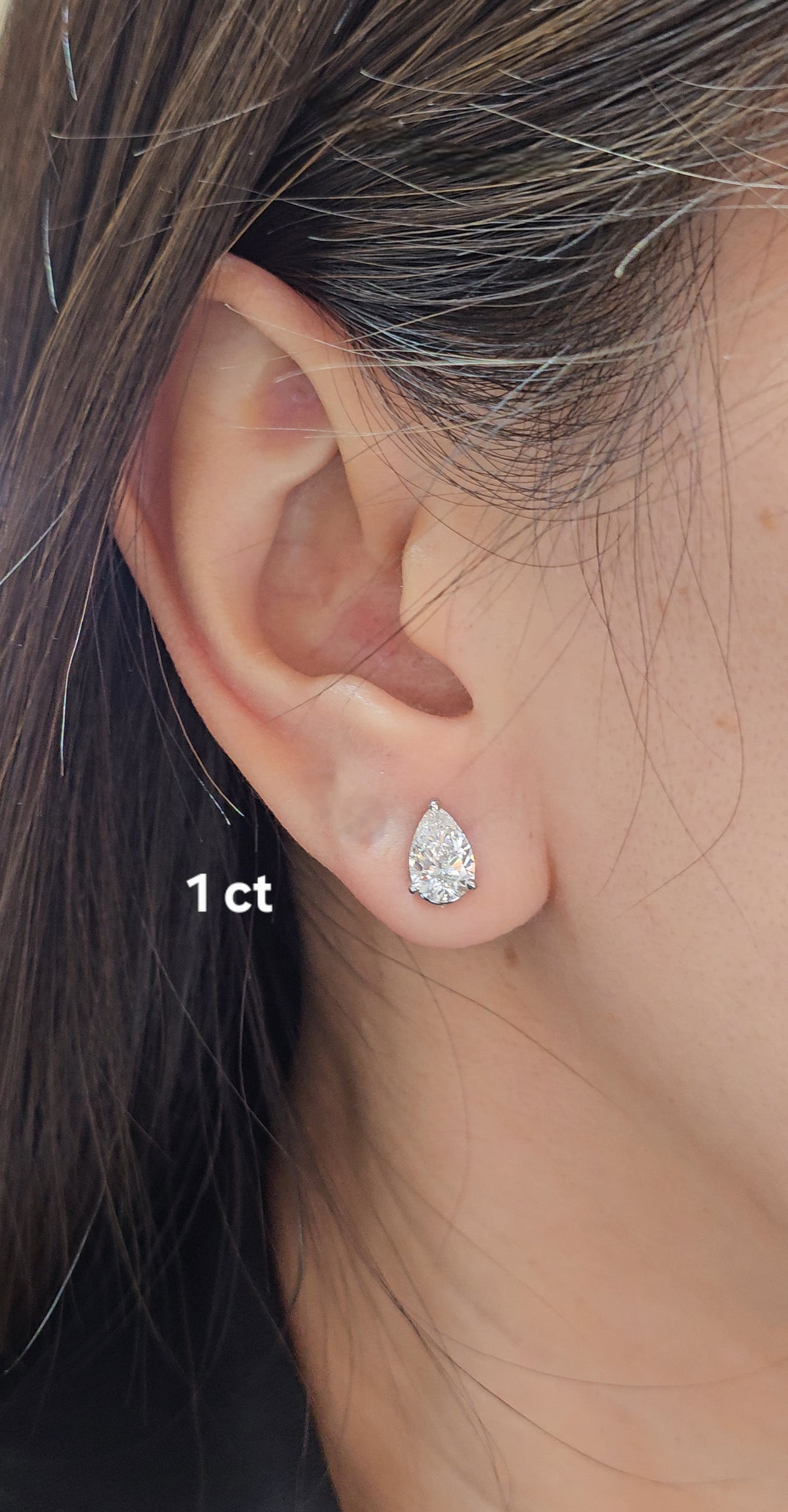 Elara Pear Lab Grown Diamond Stud Earrings | IGI Certified