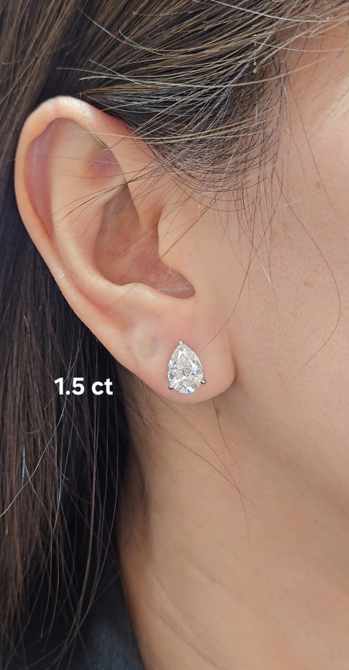 Elara Pear Lab Grown Diamond Stud Earrings | IGI Certified