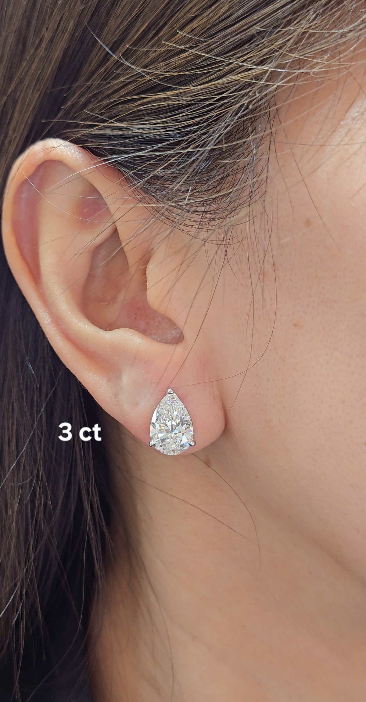 Elara Pear Lab Grown Diamond Stud Earrings | IGI Certified