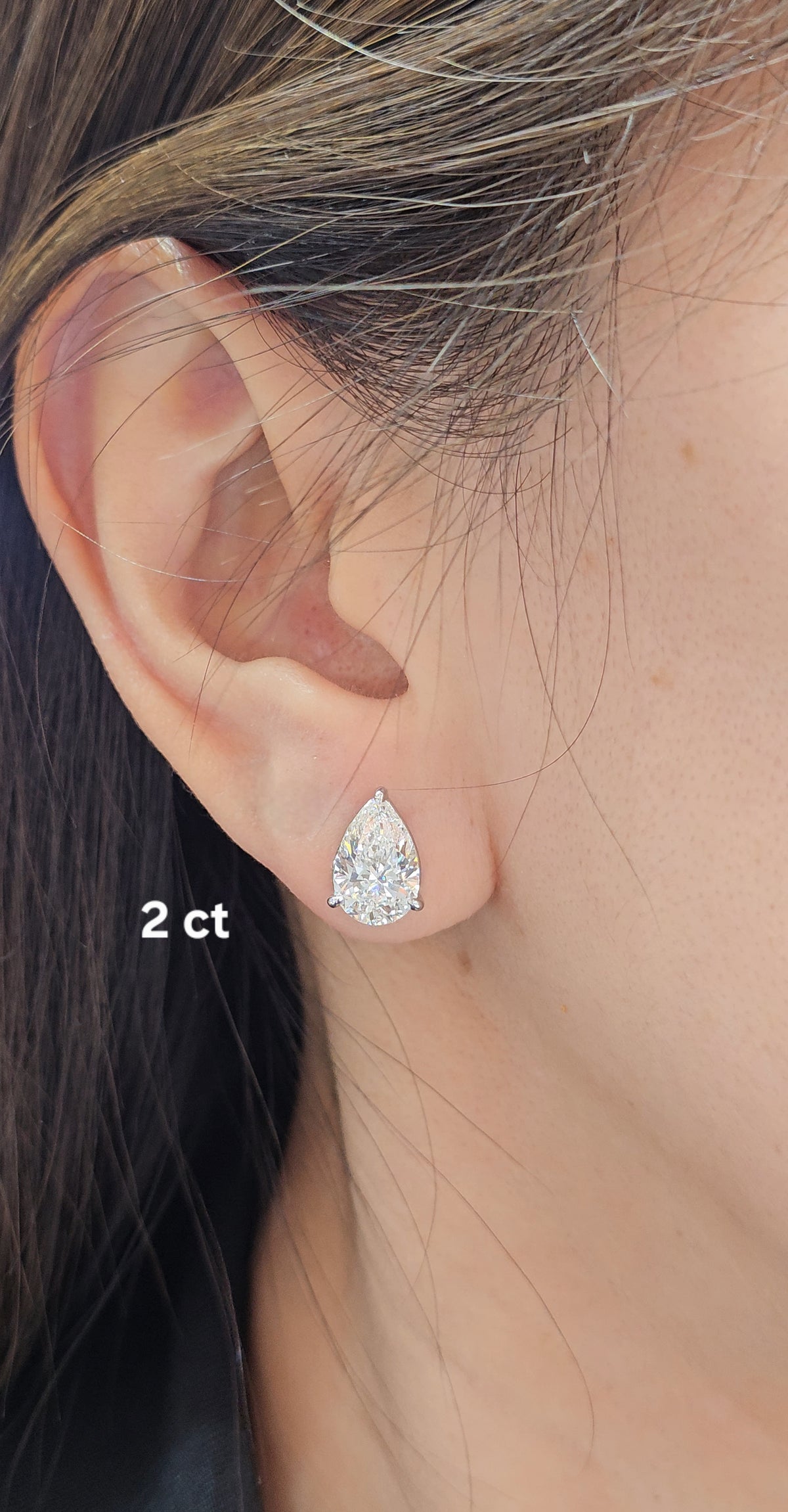 Elara Pear Lab Grown Diamond Stud Earrings | IGI Certified