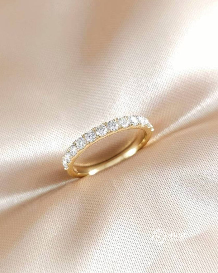 Round Cut Diamond Half Eternity Ring