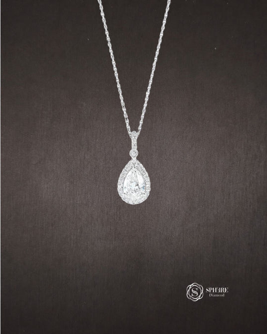 Pear Cut Lab Grown Diamond Pendant Necklace