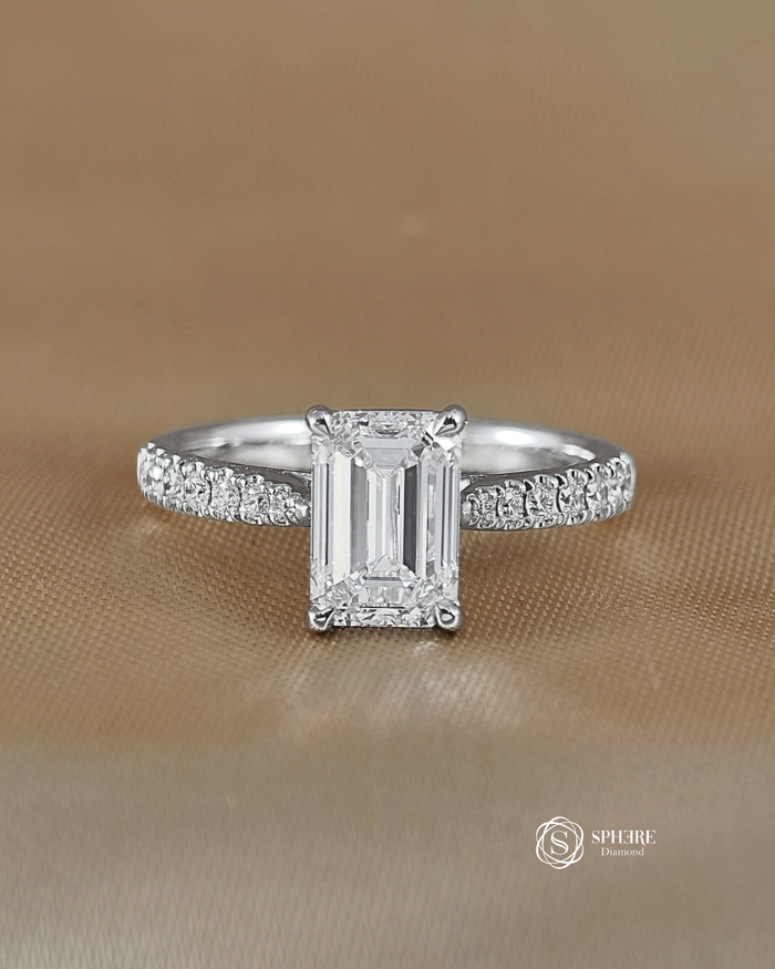 Emerald Pave Diamond Ring