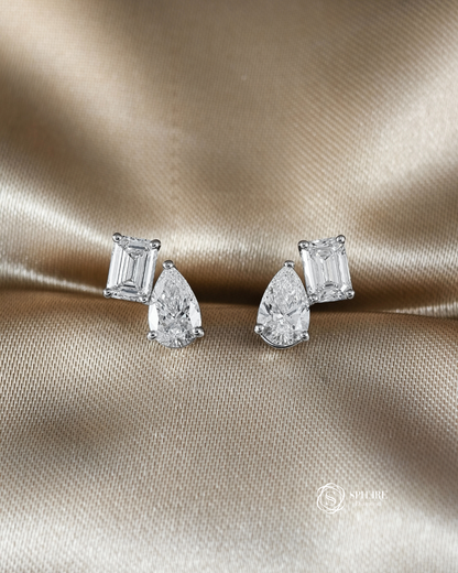 Toi Et Moi Earring - Emerald & Pear