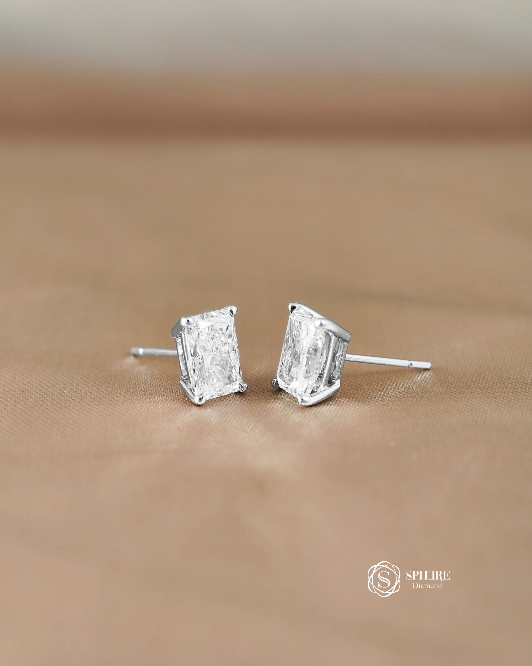 Radiant Diamond Stud Earring