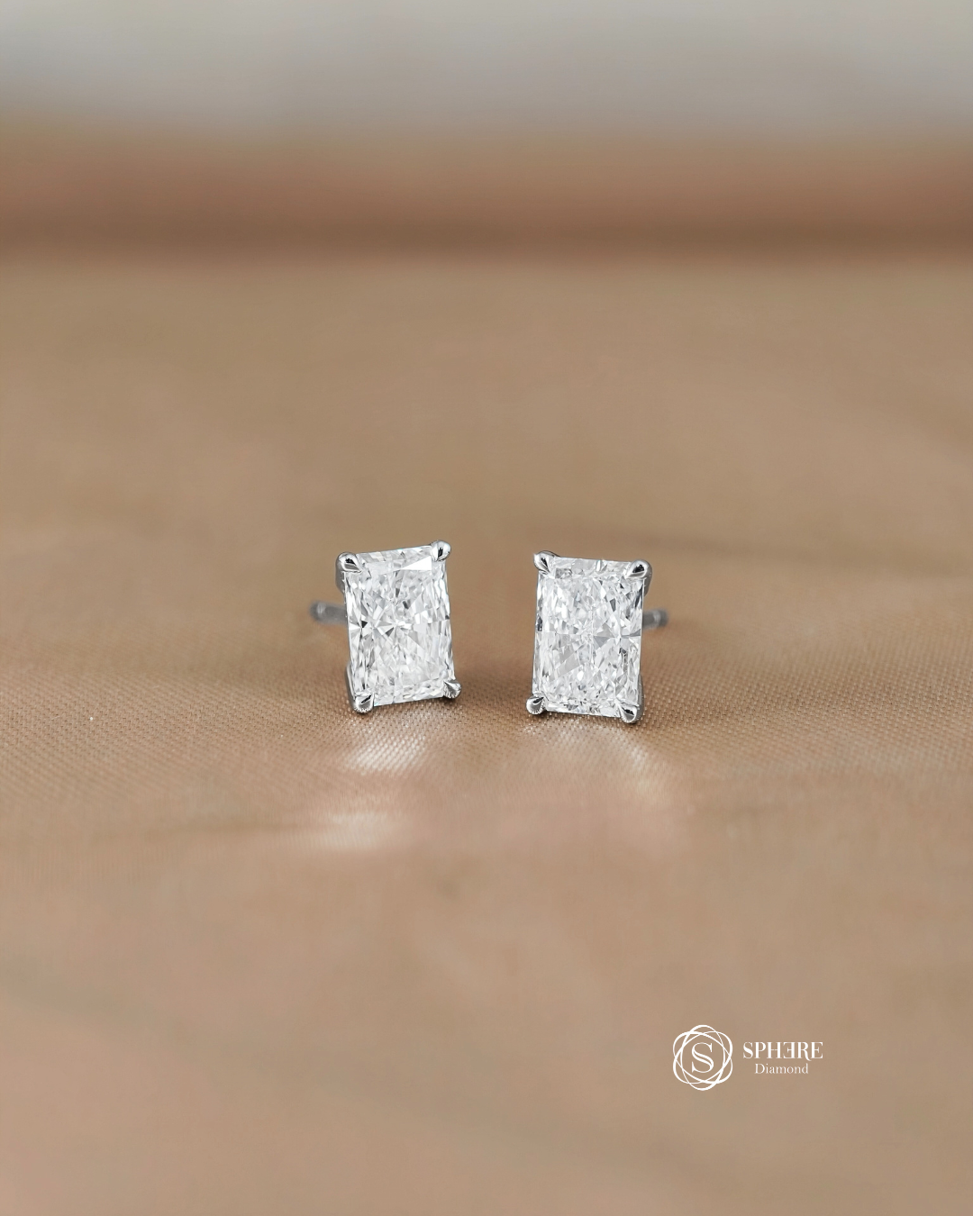 Radiant Diamond Stud Earring