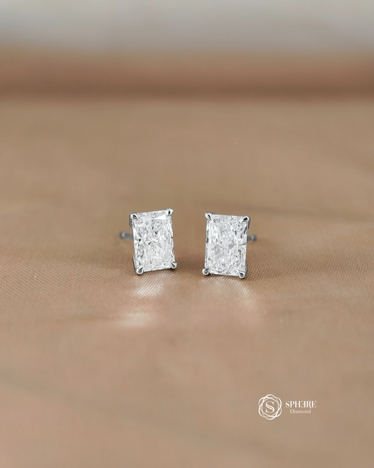 Radiant Diamond Stud Earring