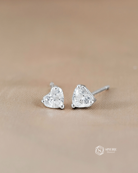 Heart Diamond Stud Earring