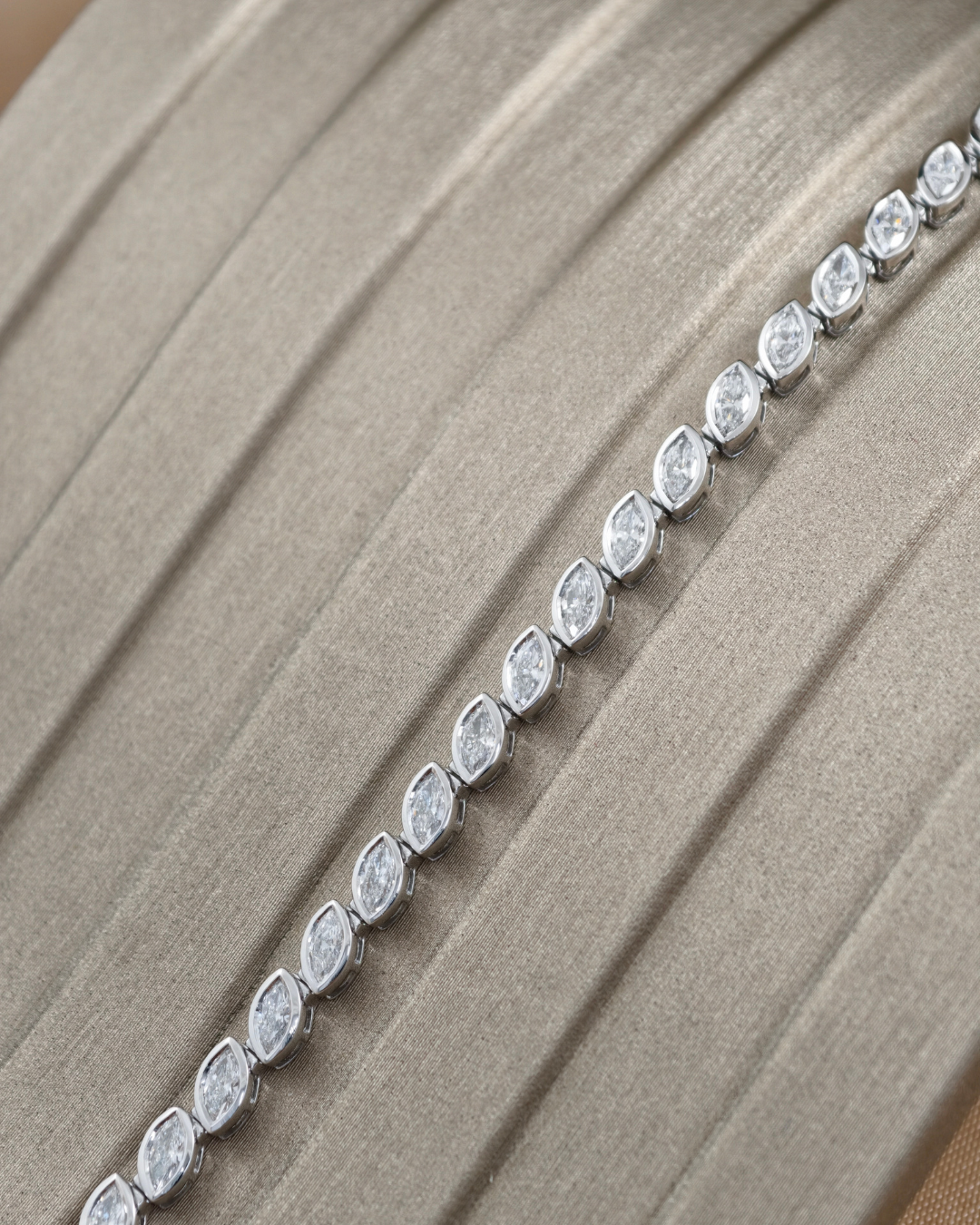 Marquise Cut Lab Grown Diamond Bezel Bracelet
