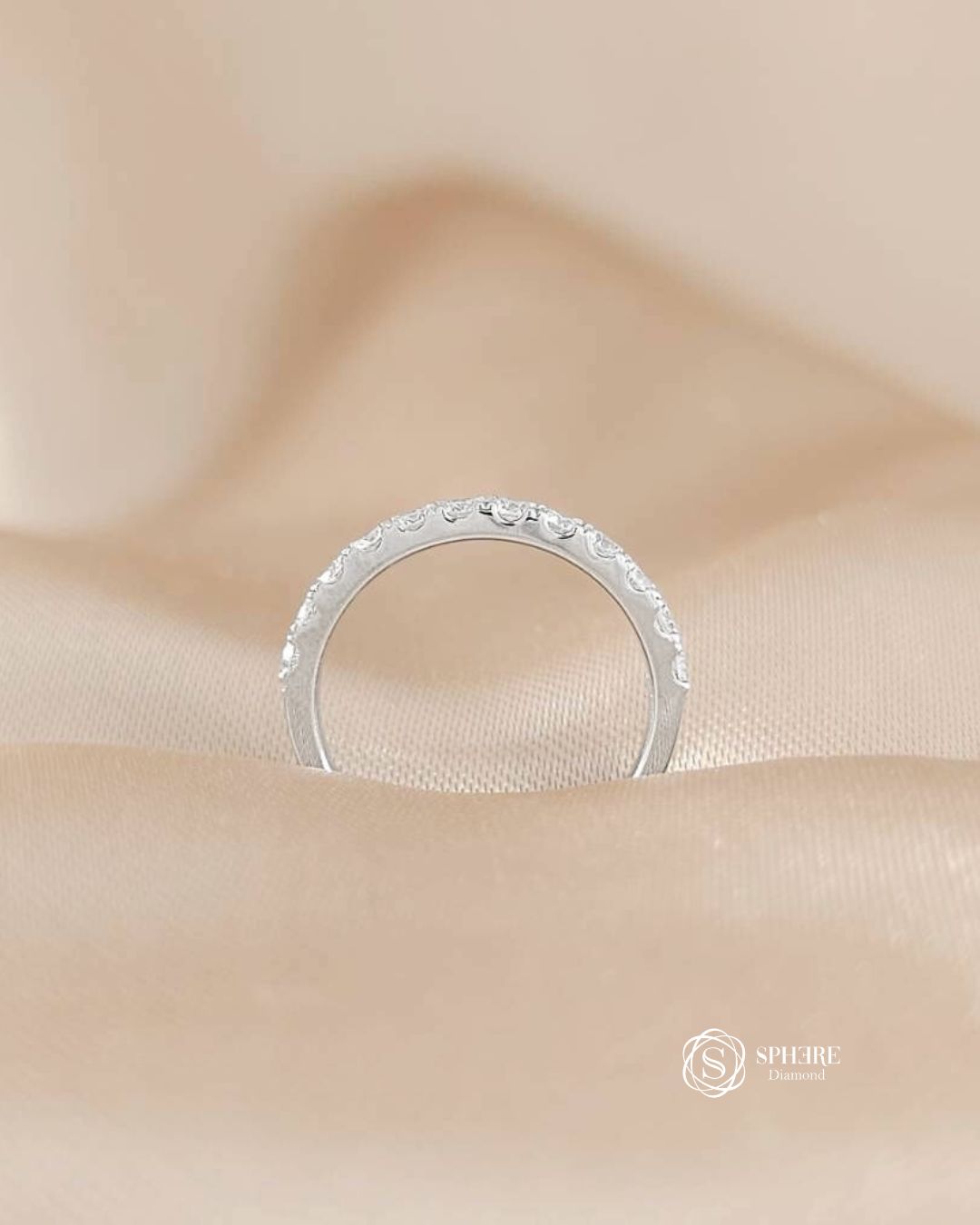 Round Cut Diamond Half Eternity Ring