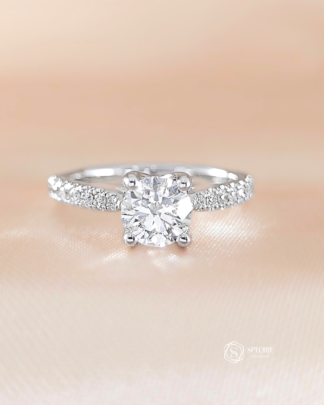 4 Prong Round Cut With Pave Setting