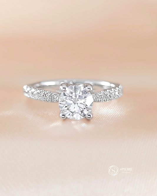 4 Prong Round Cut With Pave Setting