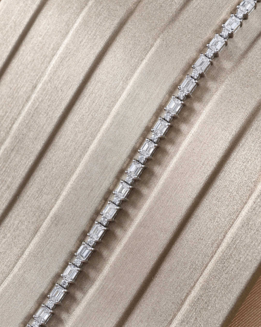 Emerald Cut Lab Grown Diamond Tennis Bracelet