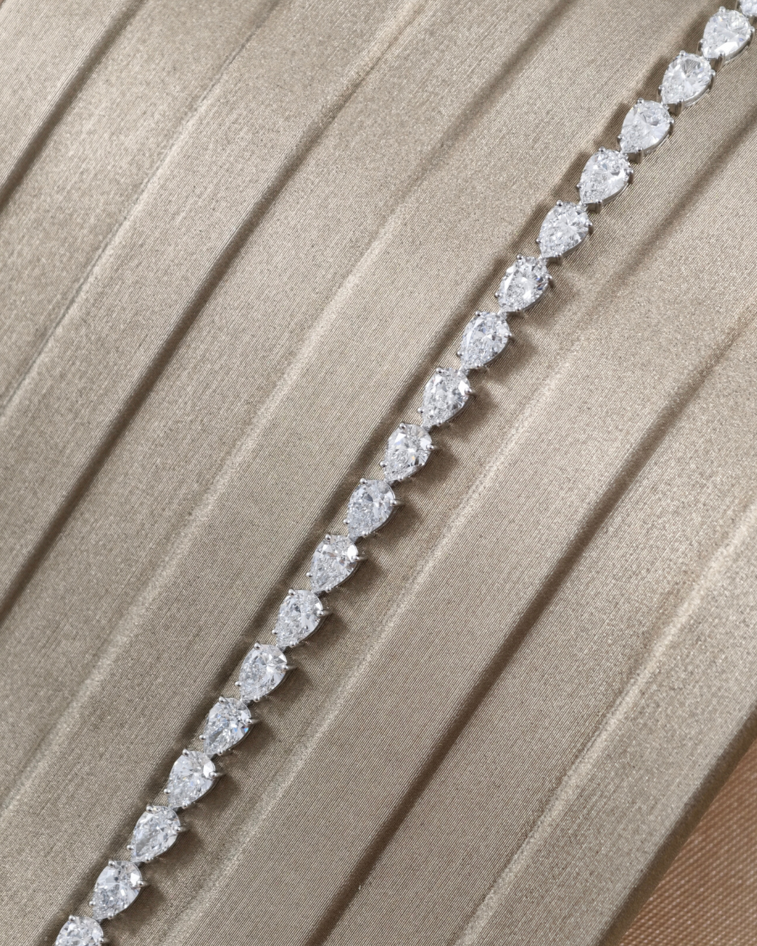 Pear Cut Lab Grown Diamond Bracelet close up Sphere Diamond