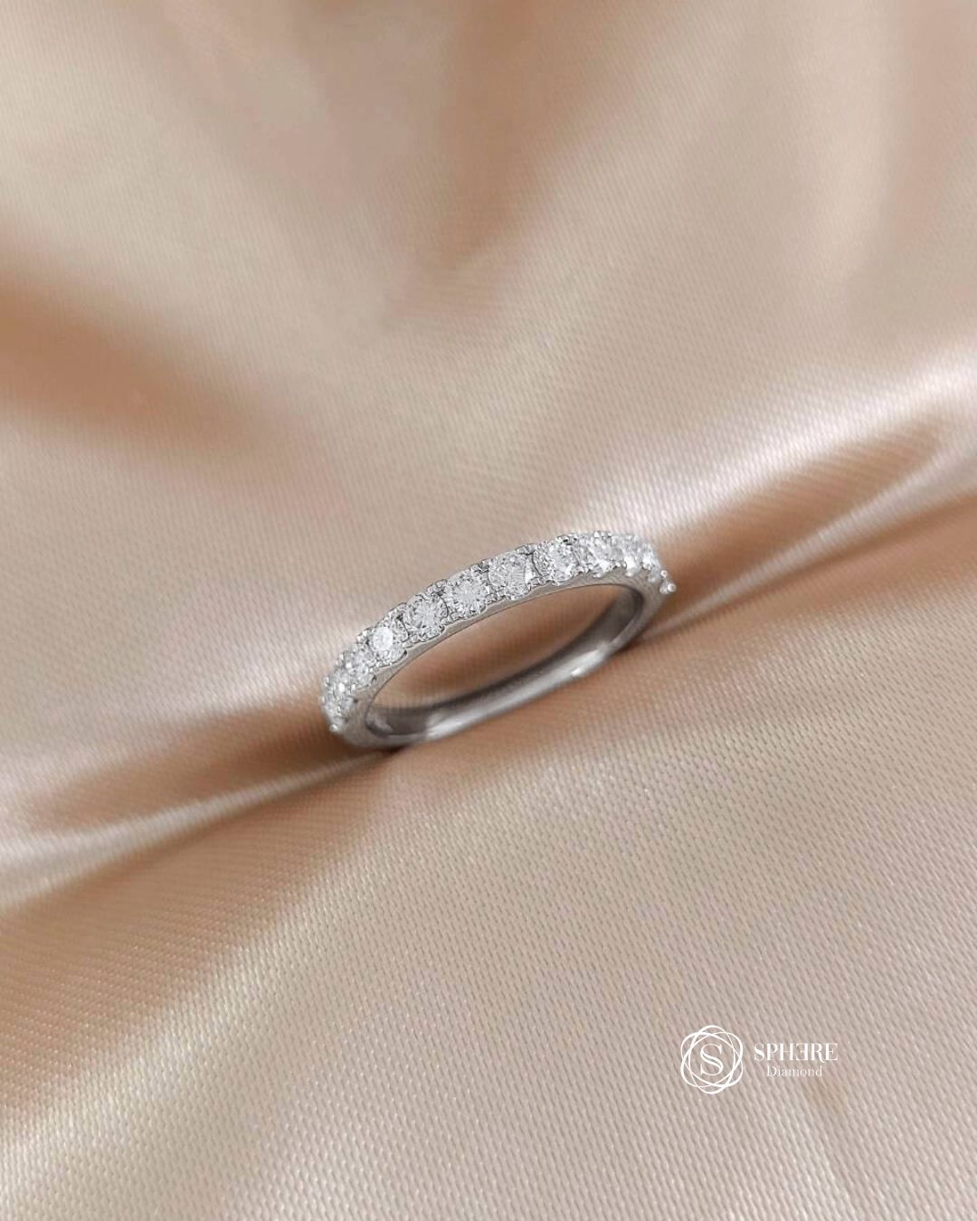 Round Cut Diamond Half Eternity Ring