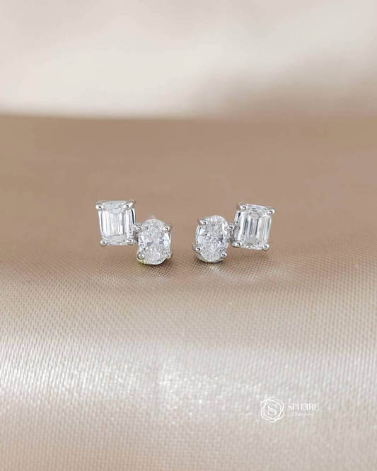Toi Et Moi Earring : Emerald & Oval