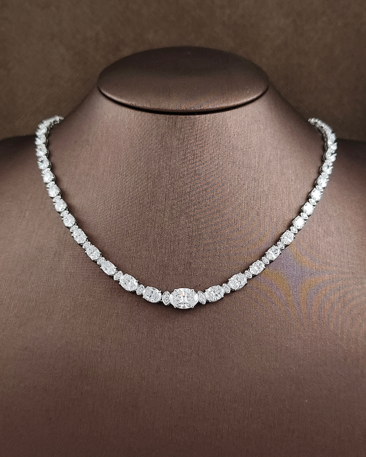 Aurora Graduated Lab Grown Diamond Tennis Necklace by Sphere Diamond Bangkok Thailand