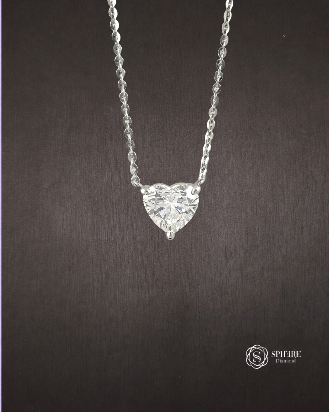 Heart Cut Lab Grown Diamond Solitaire Pendant | IGI Certified