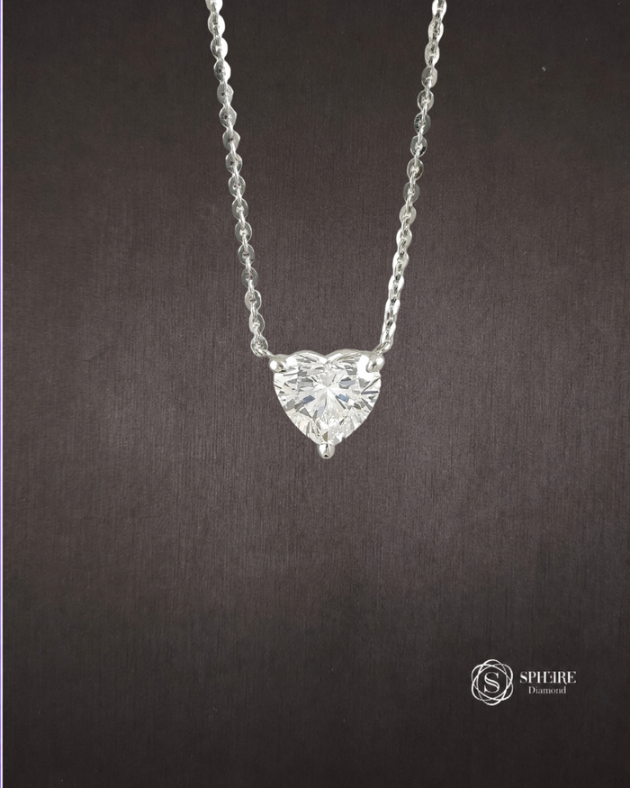Heart Cut Lab Grown Diamond Solitaire Pendant | IGI Certified