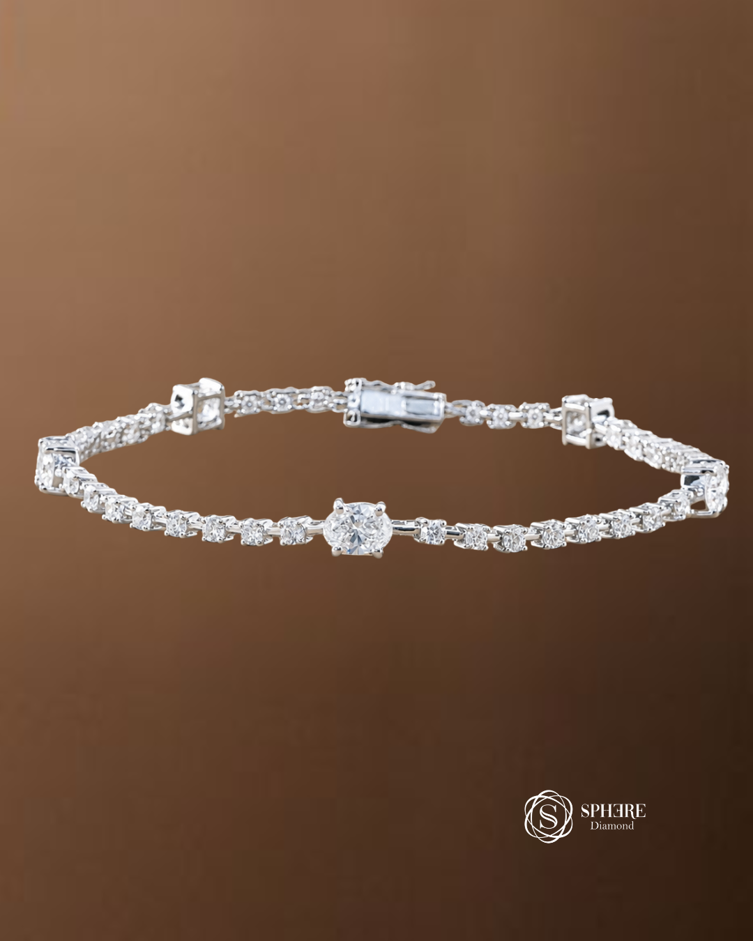 Étoile Oval and Round Lab Grown Diamond Tennis Bracelet Sphere Diamond Bangkok