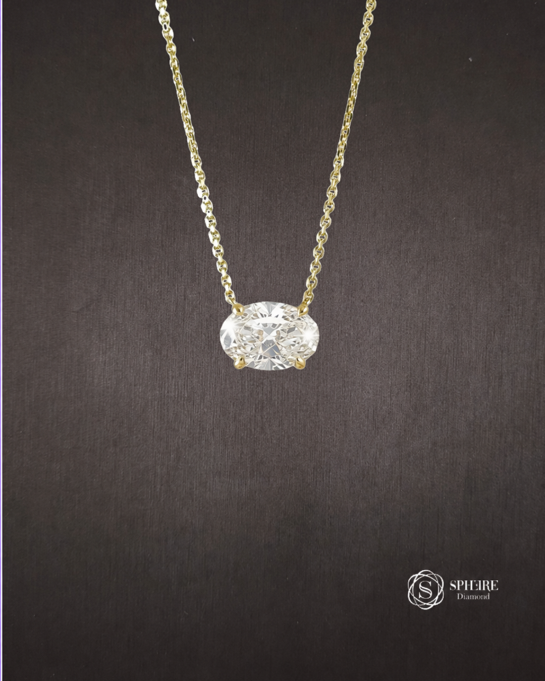 Oval Cut Lab Grown Diamond Solitaire Pendant by Sphere Diamond Bangkok Thailand