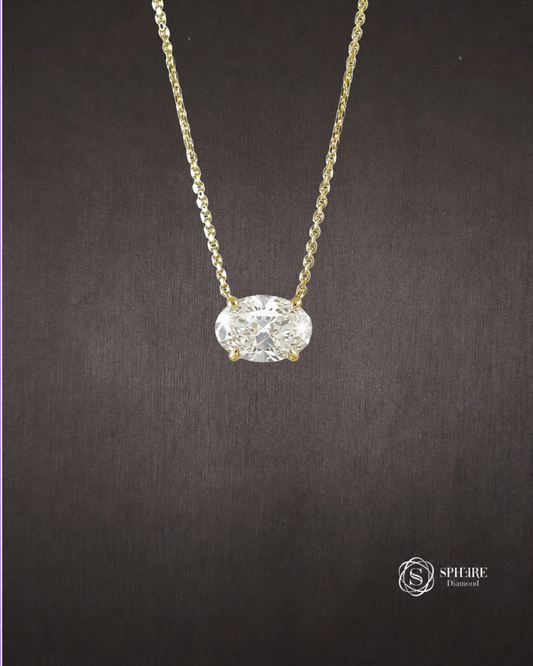 Oval Cut Lab Grown Diamond Solitaire Pendant by Sphere Diamond Bangkok Thailand
