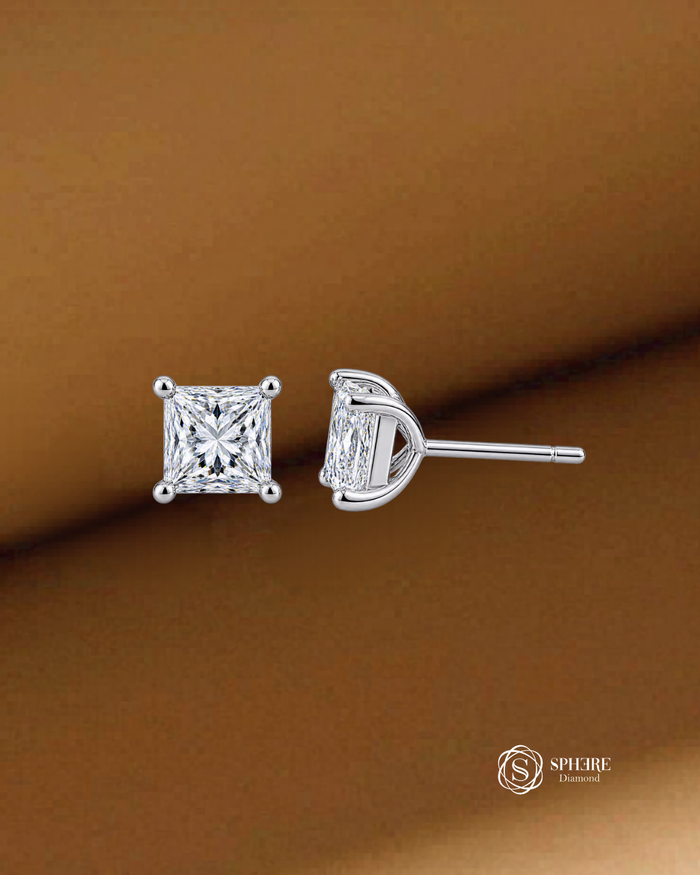 Princess Lab Grown Diamond Stud Earrings