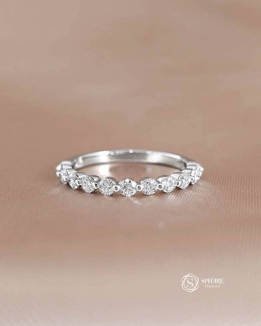 Round Cut Diamond Half Eternity Ring