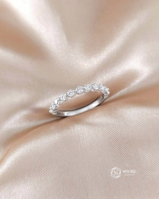 Round Cut Diamond Half Eternity Ring