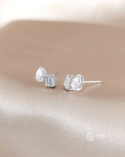Toi Et Moi Earring - Pear & Emerald