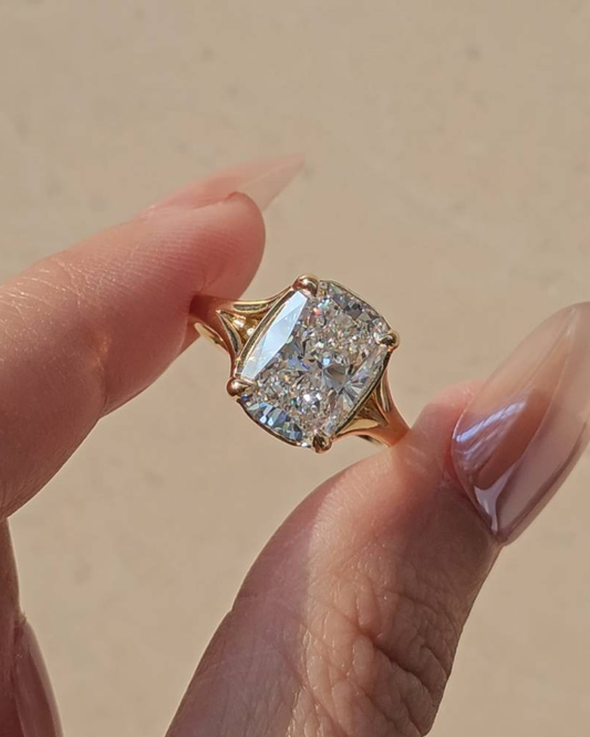 Cushion Cut Bezel Love Ring