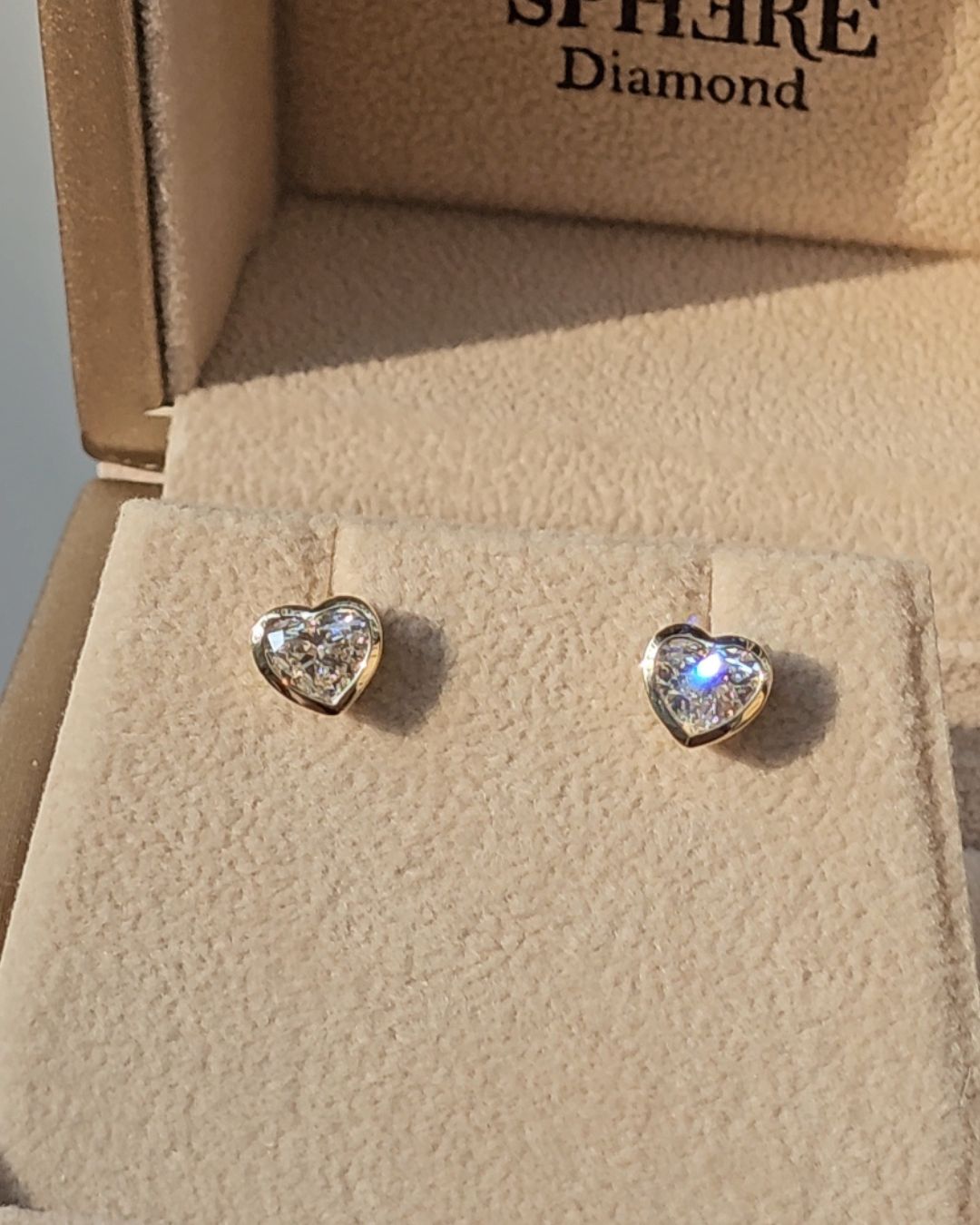 Heart Cut Bezel Love Earring
