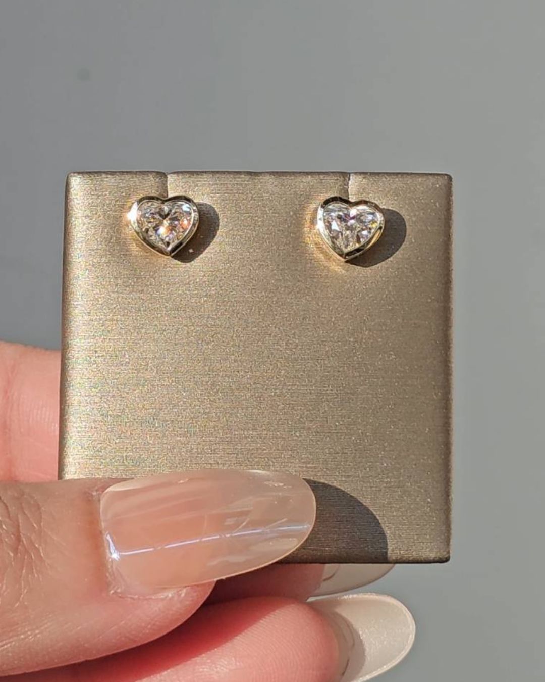 Heart Cut Bezel Love Earring