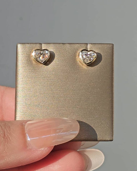Heart Cut Bezel Love Earring