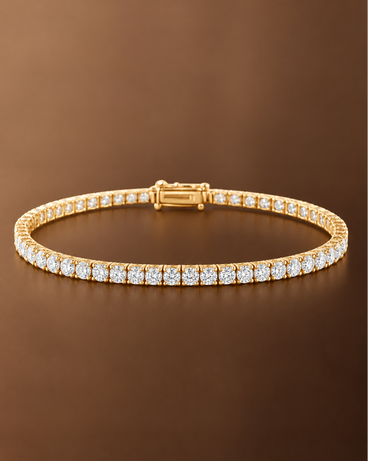 Classic Prong Setting Lab Grown Diamond Tennis Bracelet in Yellow Gold
