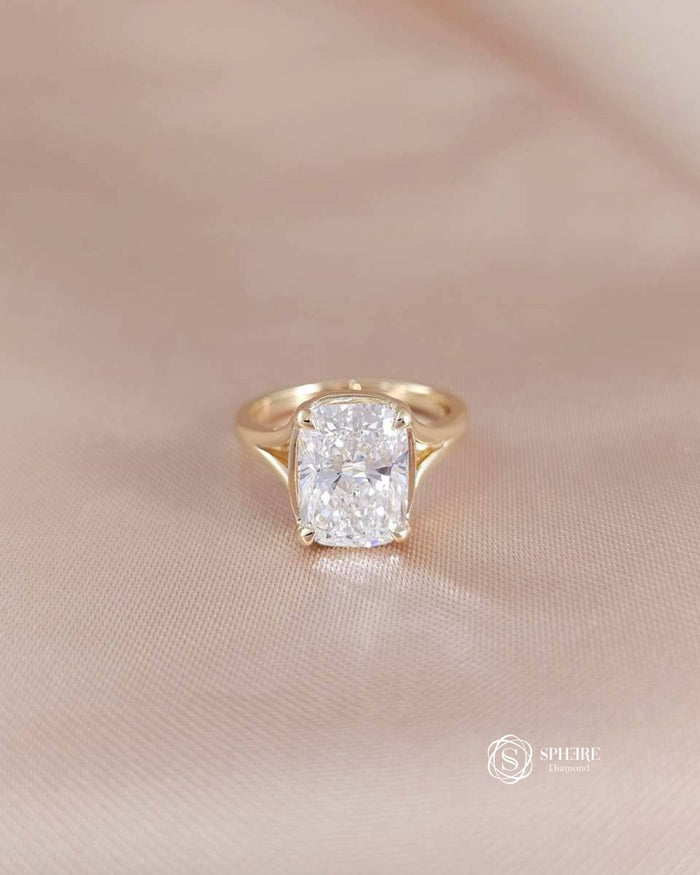 Cushion Cut Diamond Solitaire Ring