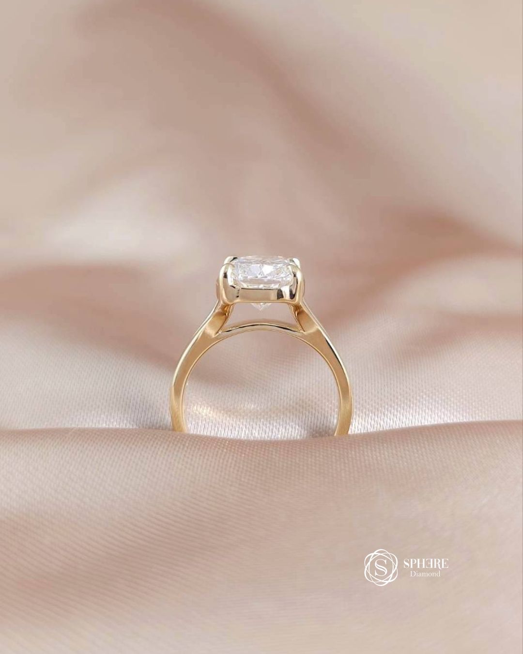 Cushion Cut Diamond Solitaire Ring