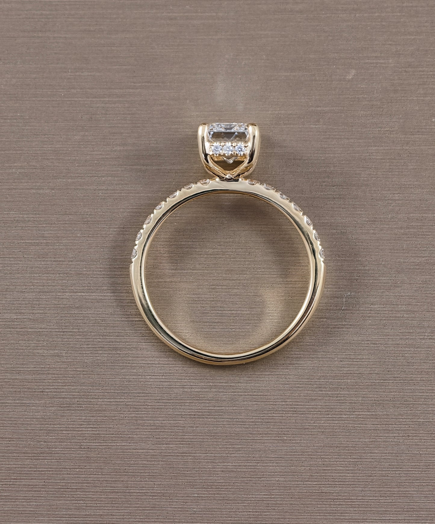 Élan Emerald Cut Hidden Halo Pavé Lab Grown Diamond Engagement Ring