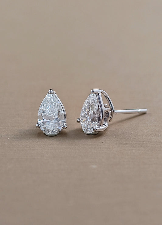 Elara Pear Lab Grown Diamond Stud Earrings | IGI Certified