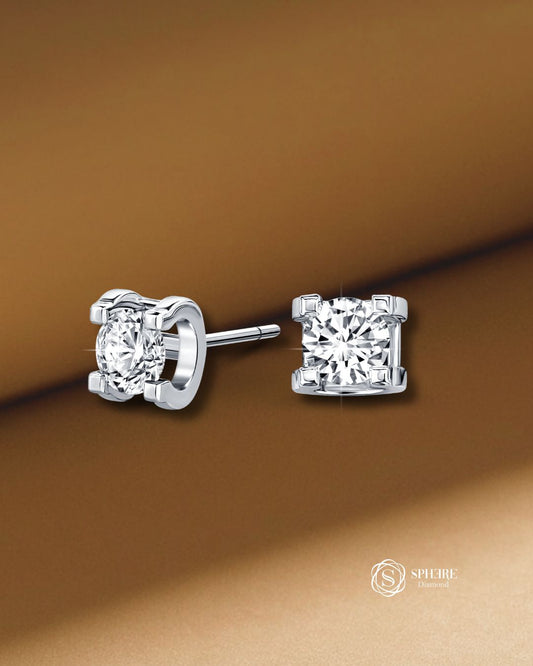 Round Cut Earring Diamond