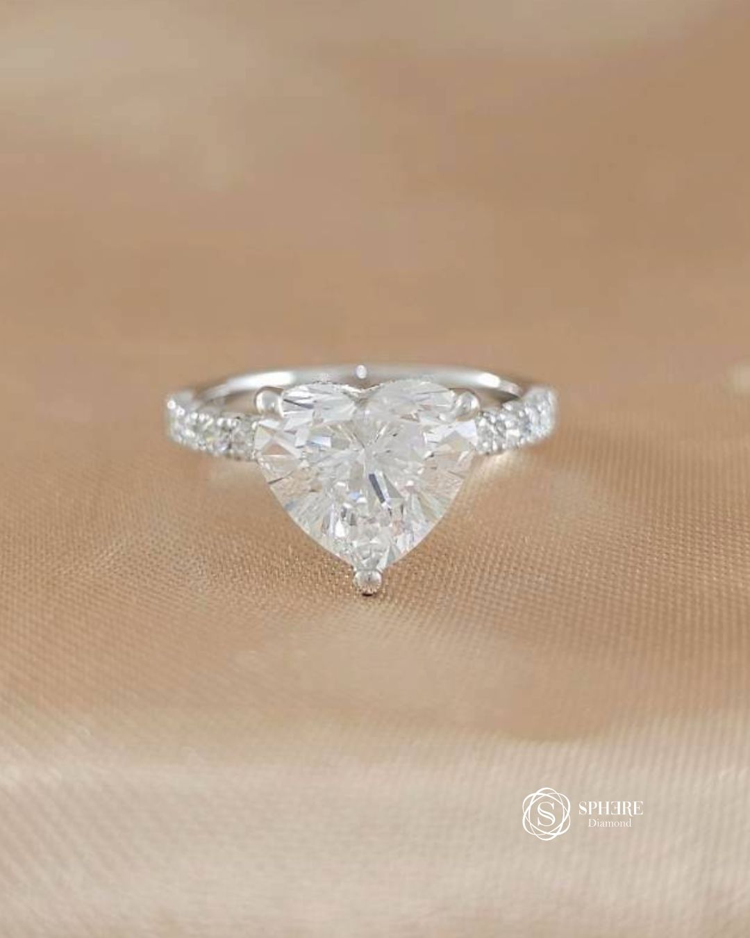 Heart Shape Diamond Signature Eiffel Love Ring