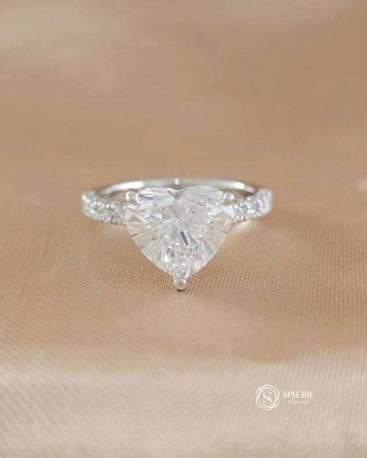 Heart Shape Diamond Signature Eiffel Love Ring