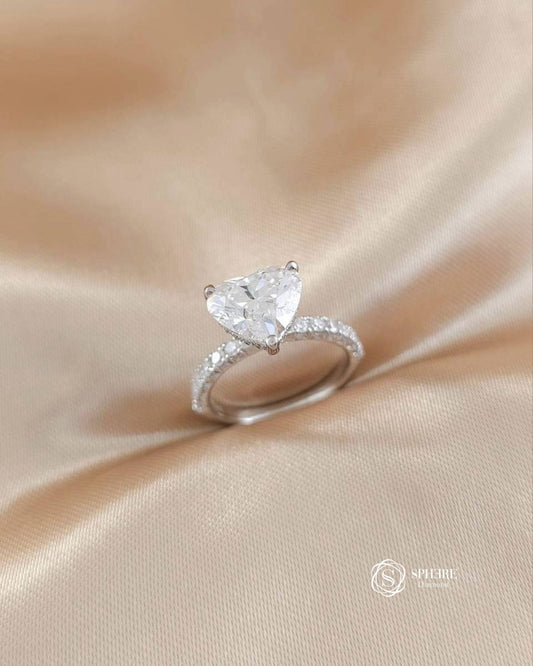 Heart Shape Diamond Signature Eiffel Love Ring