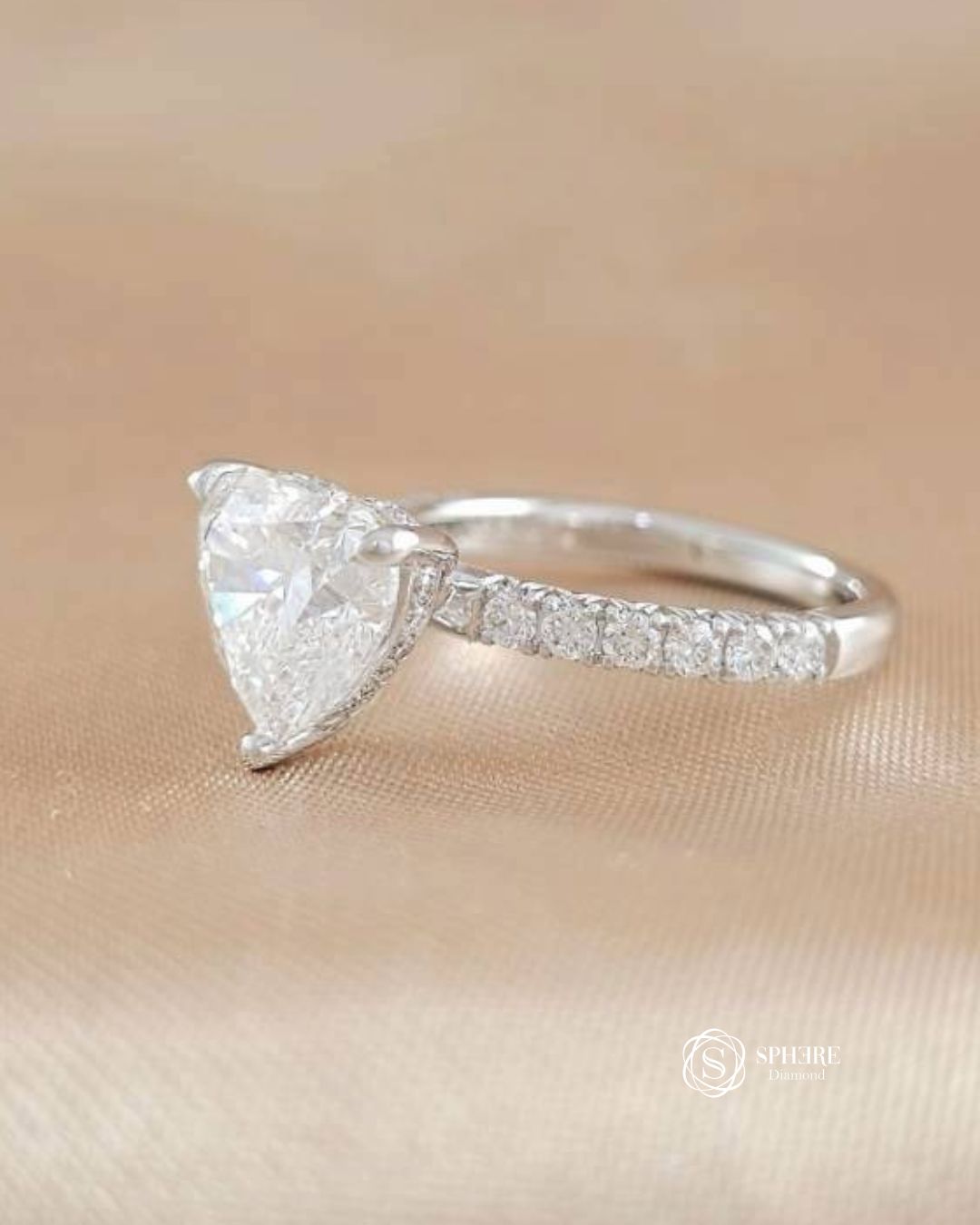Heart Shape Diamond Signature Eiffel Love Ring
