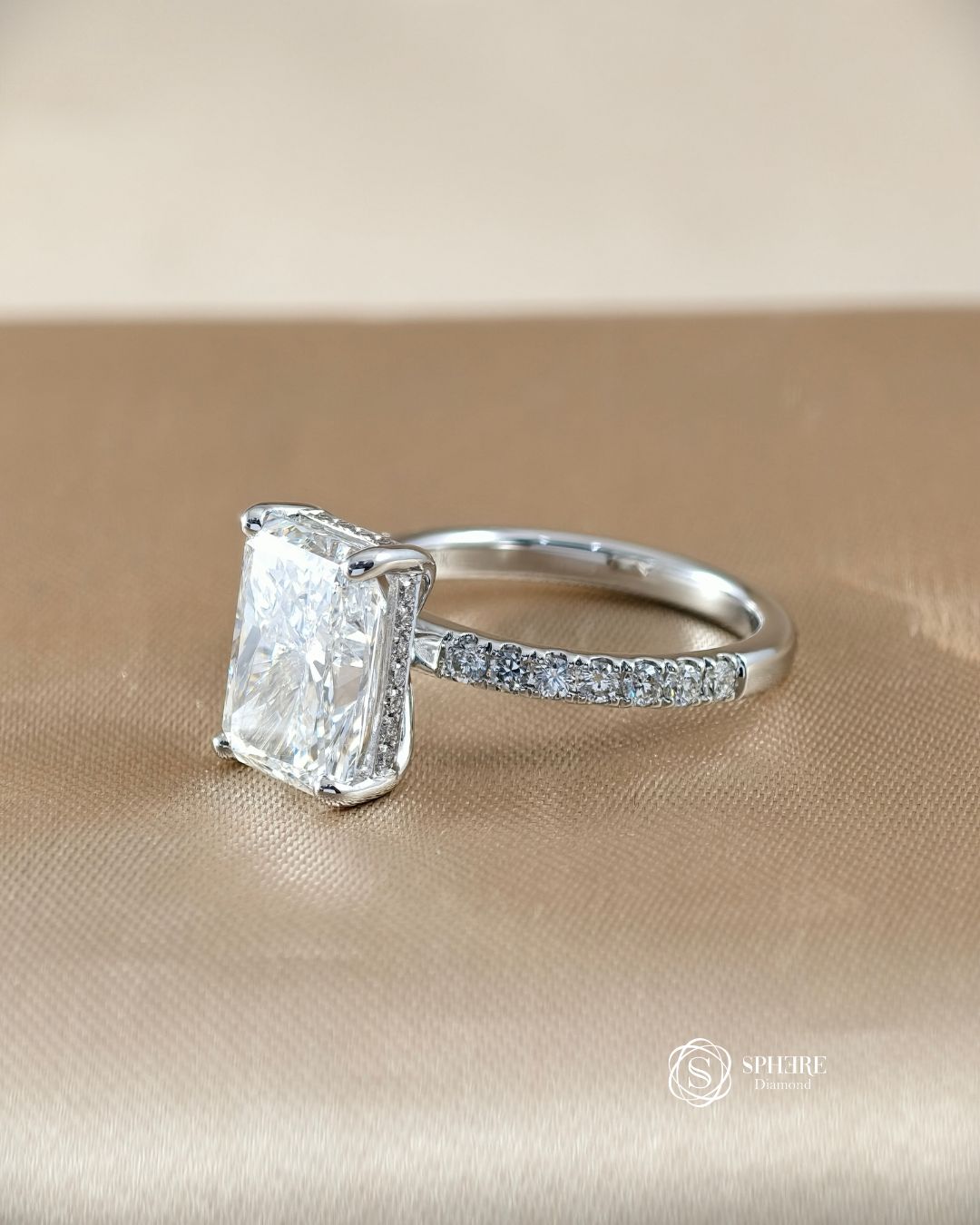 Radiant Cut Diamond Signature Eiffel Love Ring