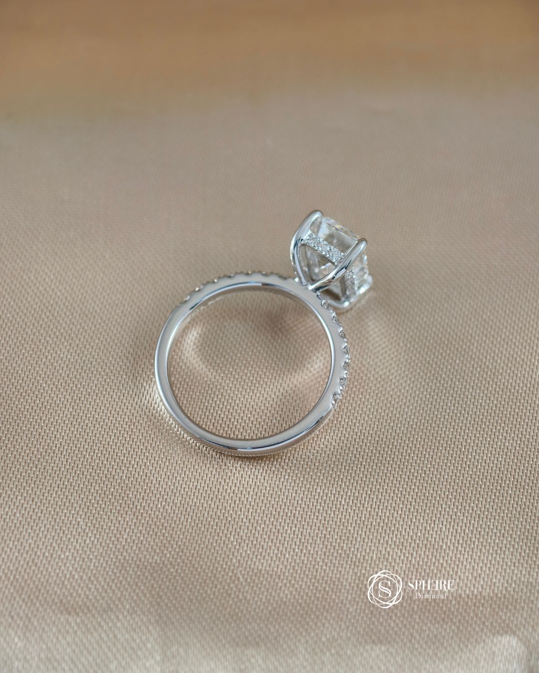 Emerald Cut Diamond Signature Eiffel Love Ring