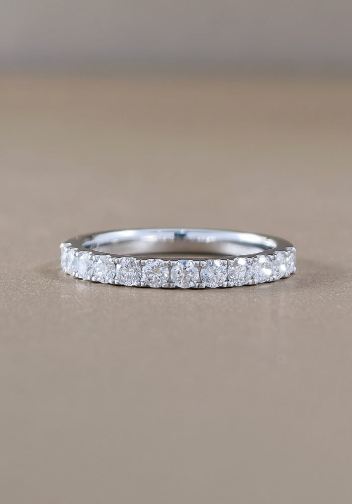Round Cut Diamond Half Eternity Ring