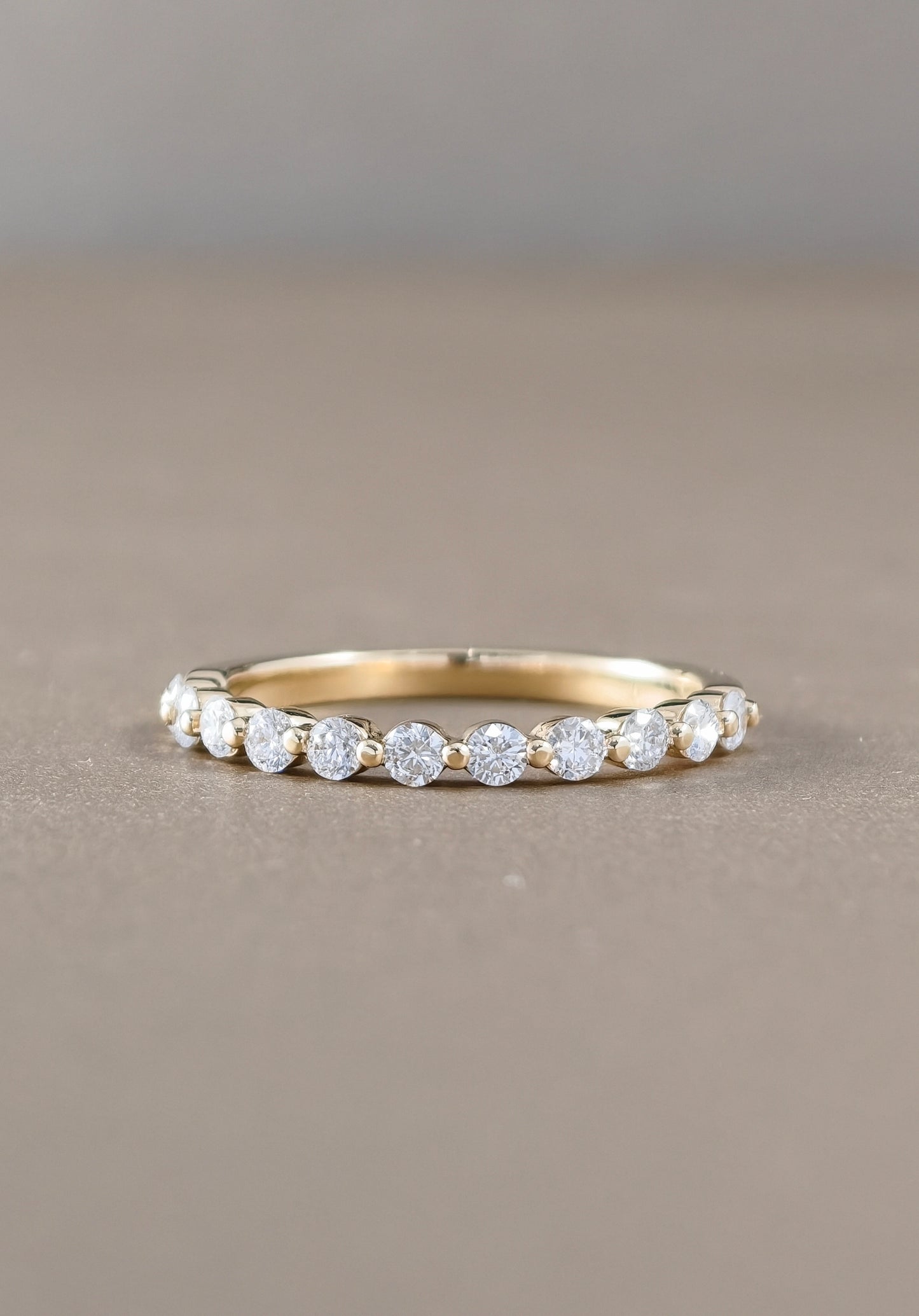 Round Cut Diamond Half Eternity Ring
