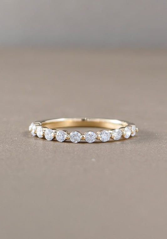 Round Cut Diamond Half Eternity Ring