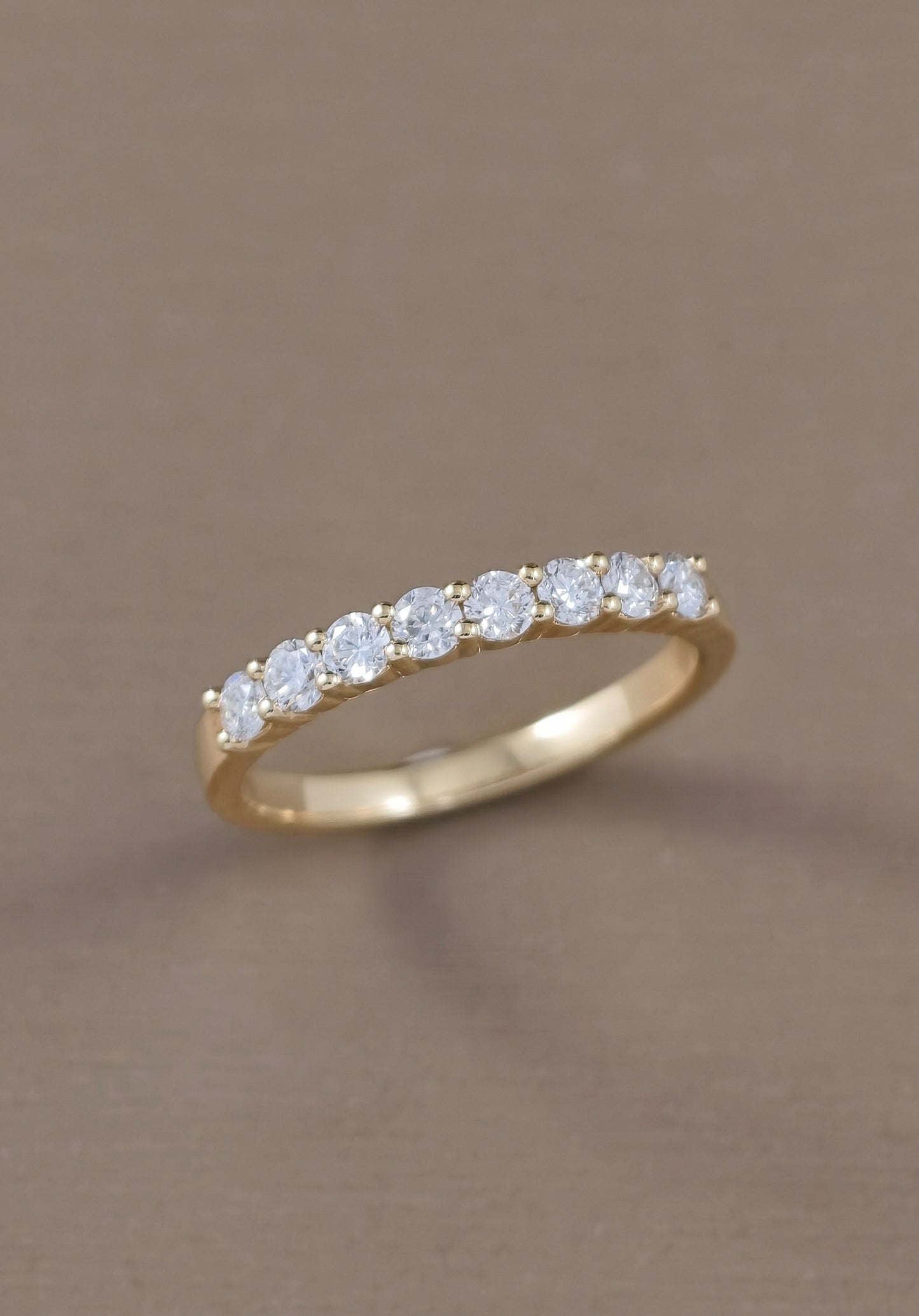 Round Cut Diamond Half Eternity Ring